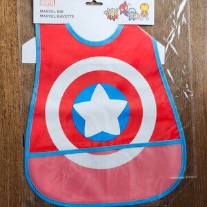 CUTE MARVEL Captain America Shield Baby Bib with Catch All (most....some) Pocket